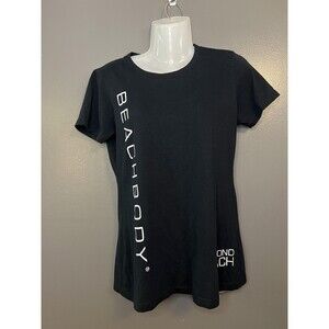 Beachbody Shirt Womens Medium Black Diamond Coach Graphic Fitness Tee Gym